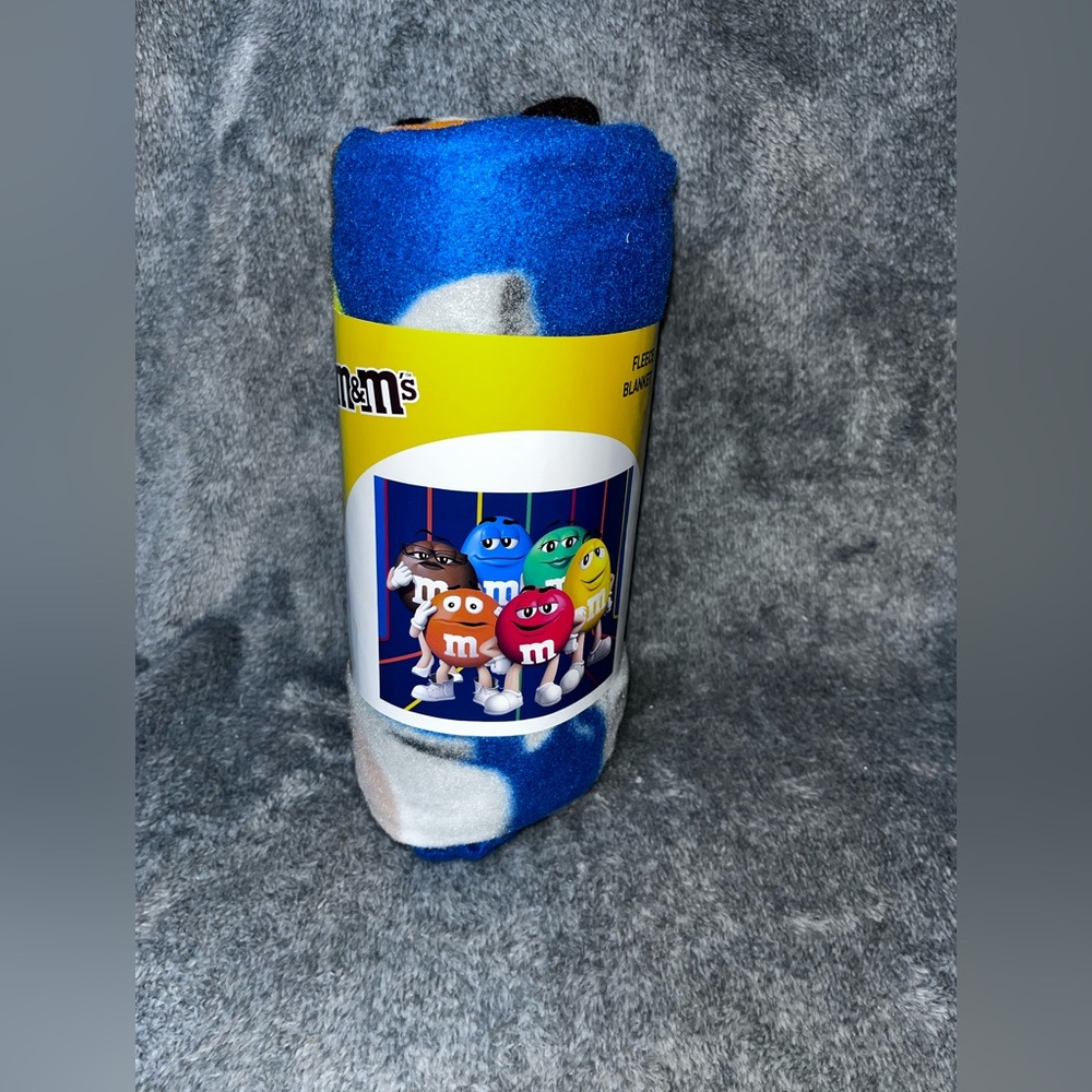 M&M Fleece Blanket Throw Characters Blue Brown Green Red Orange Yellow 50” 60”